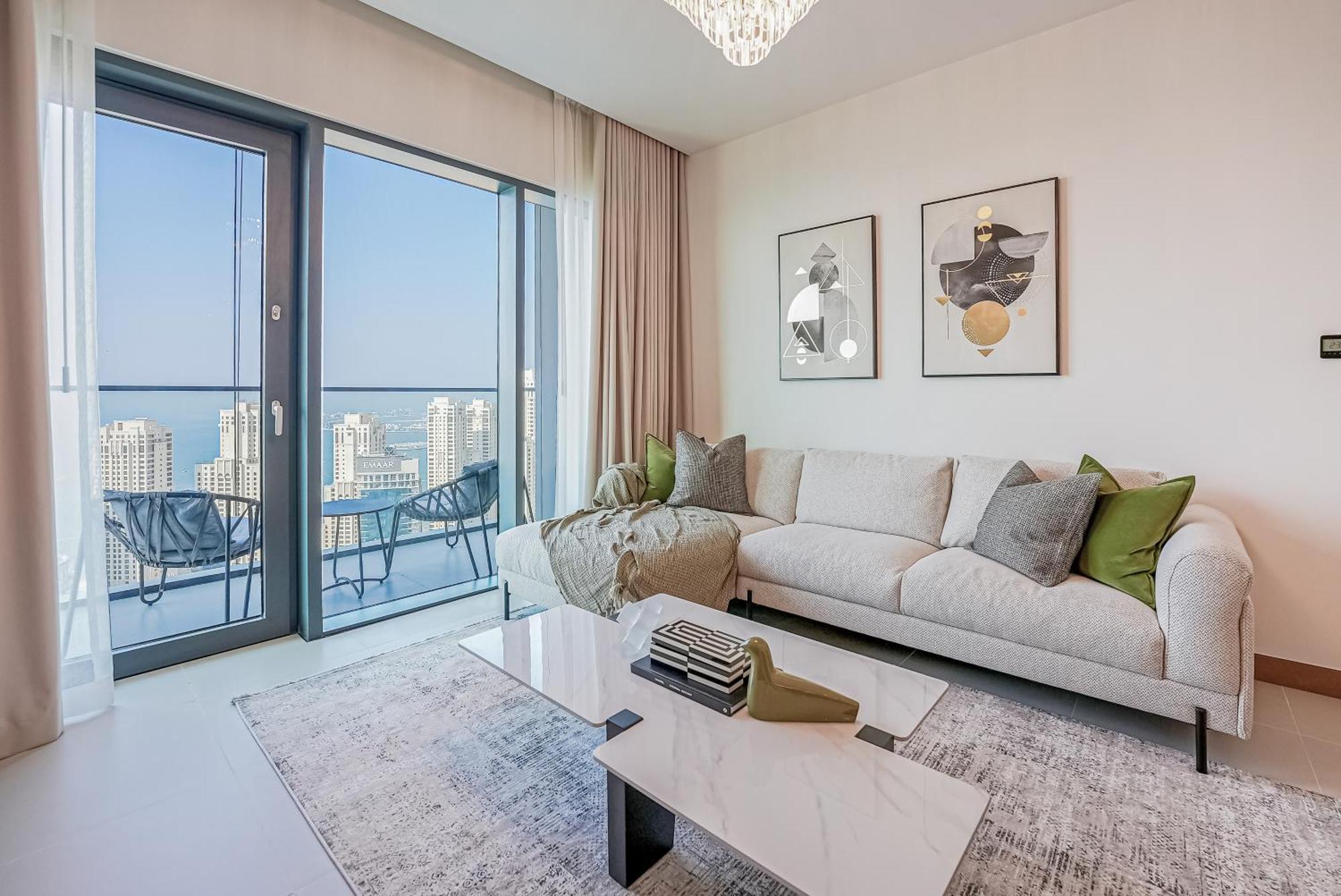 Modern 2Br High Floor Haven In Vida Dubai Marina Apartman Kültér fotó