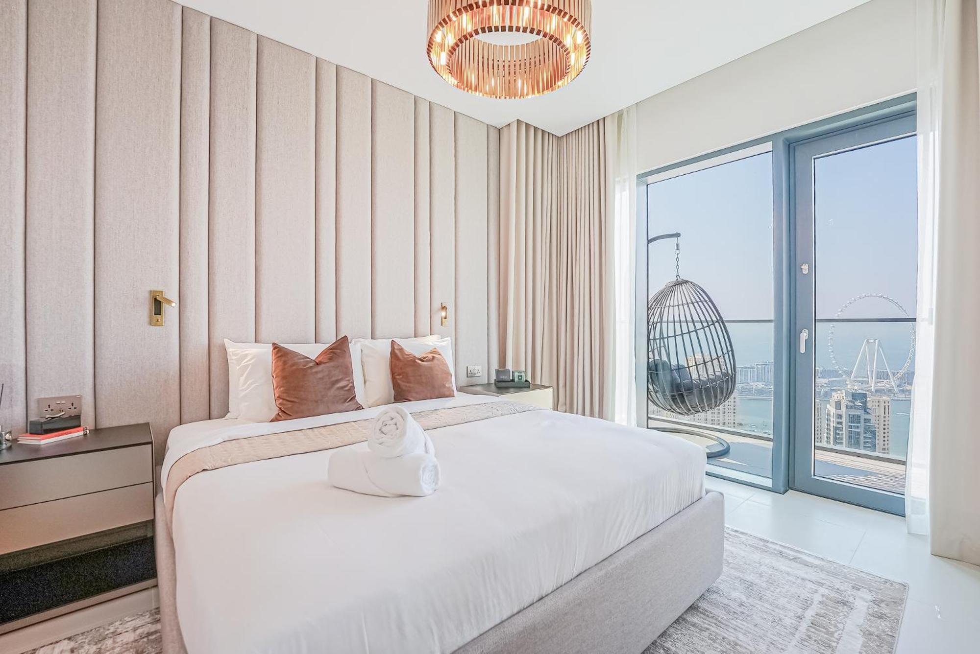Modern 2Br High Floor Haven In Vida Dubai Marina Apartman Kültér fotó